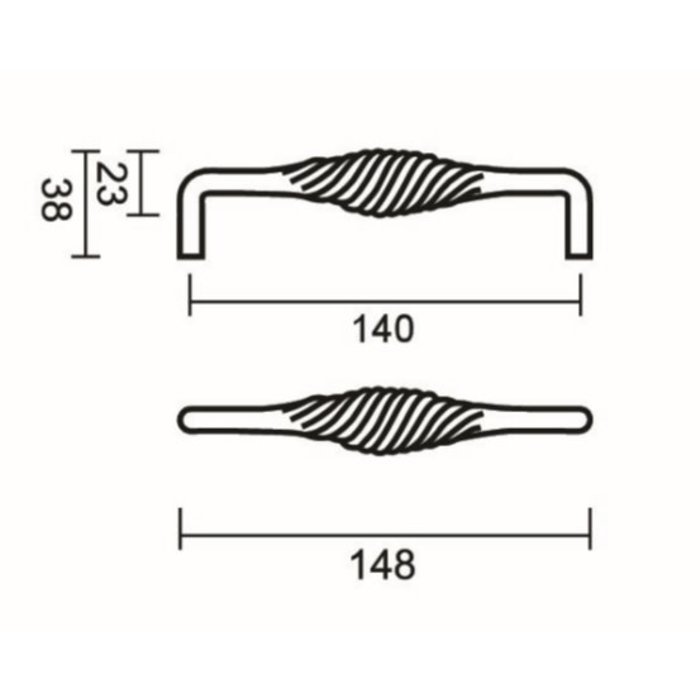 HDD Poignée de meuble SPIRALUS rouille