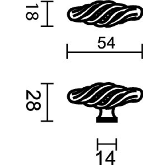 HDD Furniture handle SPIRALUS small straight rust