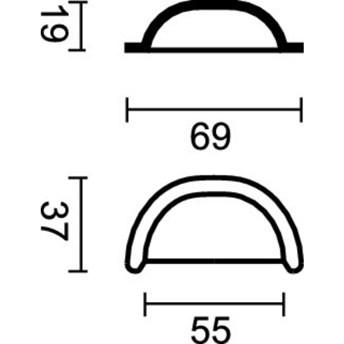 HDD Furniture handle Shell modern bronze