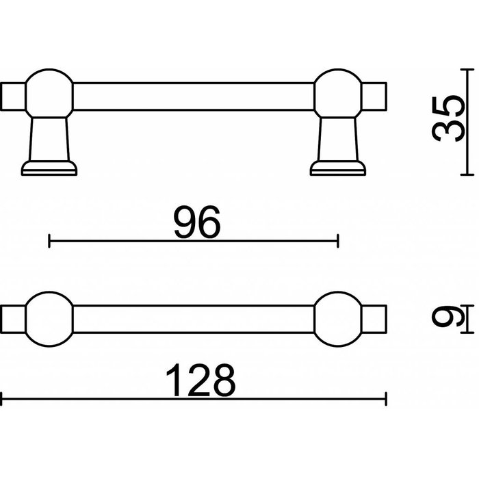 HDD Furniture handle PETRA 96mm Nickel