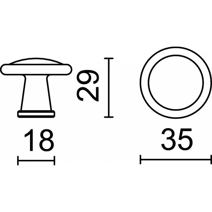 HDD Bouton de meuble DECOR 35mm rouille