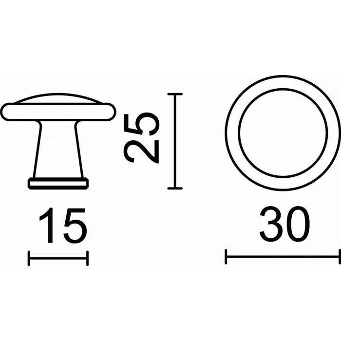 HDD Meubelknop DECOR 30mm roest