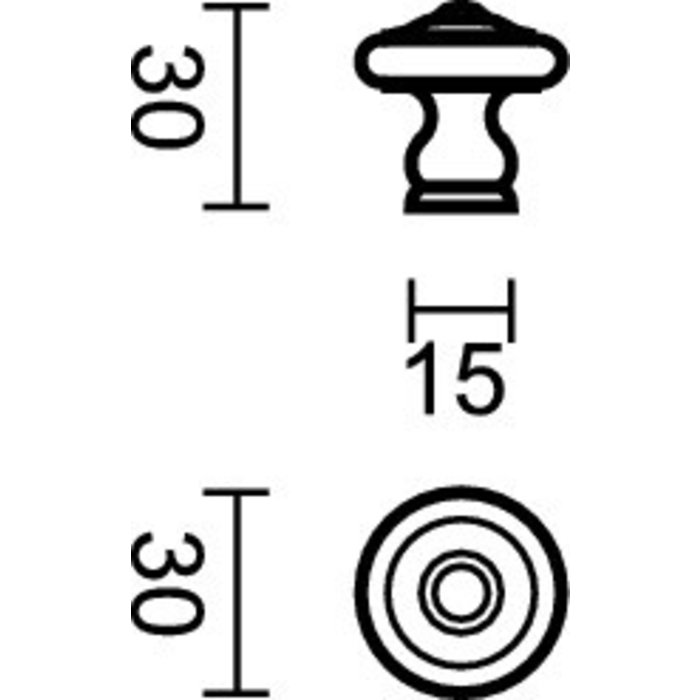 HDD Furniture handle TOP round Rust