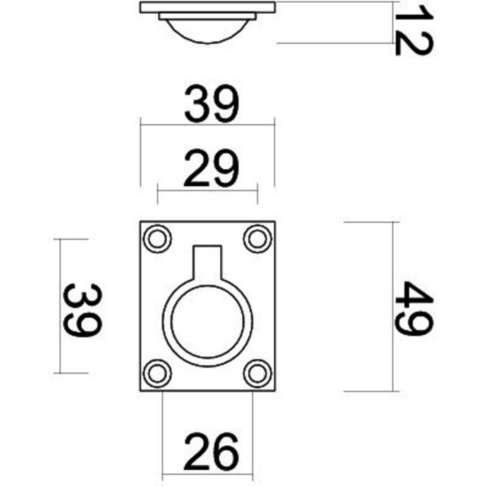 HDD Meubelgreep CARRE Retro RVS
