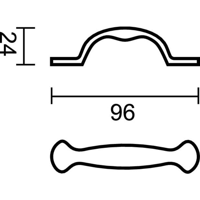 HDD Furniture handle BRACKET gold not varnished
