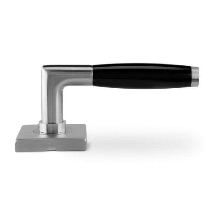 In-Door Solid Copenhagen door handles made of stainless steel with black handle