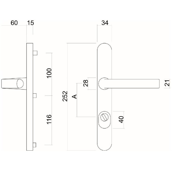 HDD Safety fitting HDD door handle/door handle in aluminum
