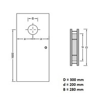RVS patrijspoort B1000 300mm + doorzichtig veiligheidsglas