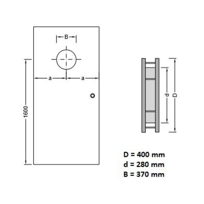 Bullauge aus Edelstahl B1000 400 mm + transparentes Sicherheitsglas
