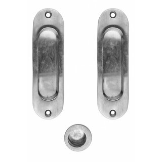 HDD Schiebetürschale FRA oval per Set Edelstahloptik