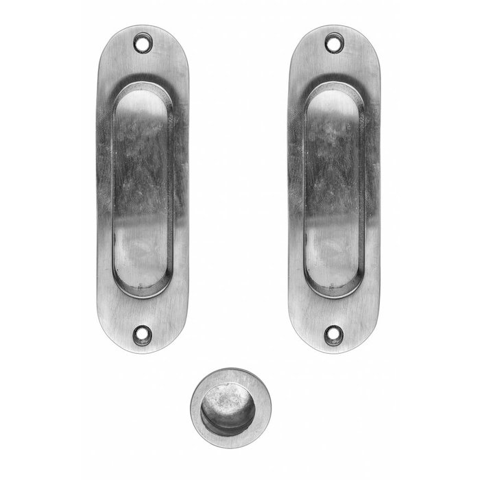 HDD Schiebetürschale FRA oval per Set Edelstahloptik