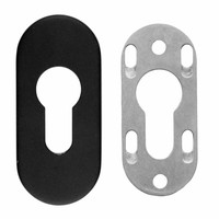 VEILIGHEIDSCYLINDER PLAATJE OVAAL ZWART 9MM