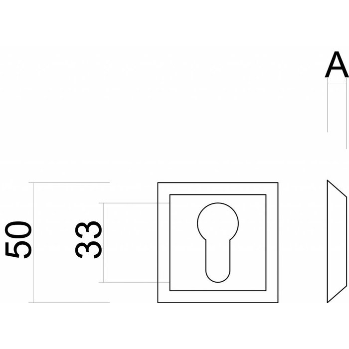 HDD ENTREE CYLINDRE DE SECURITE SQUARE ROUILLE 10MM