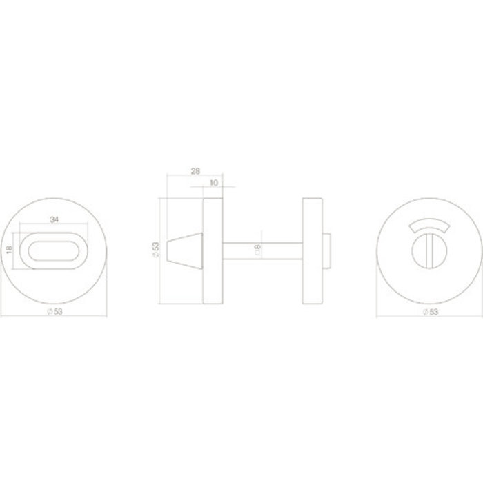 Intersteel Intersteel Rosette avec fermeture WC/salle de bain noir