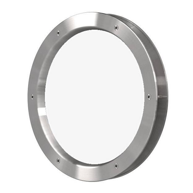 Patrijspoort B4000-A6 400 mm met inox look & doorzichtig veiligheidsglas