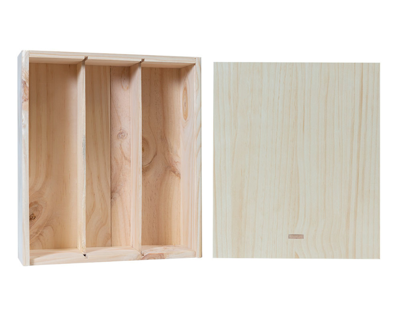 3-vaks luxe houten wijnkist