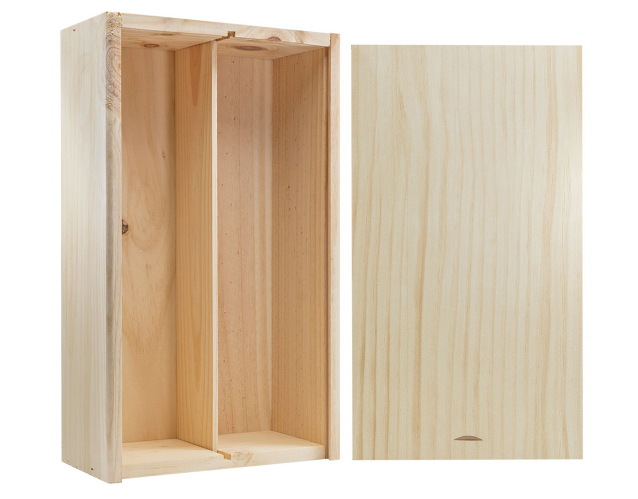 2-vaks luxe houten wijnkist