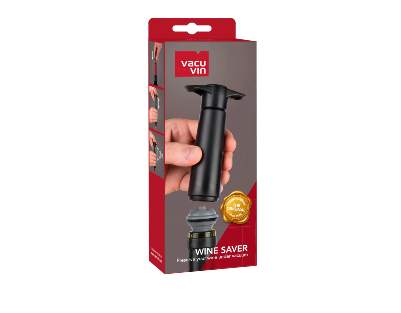 Vacu Vin Wine Saver zwart 2 stoppers
