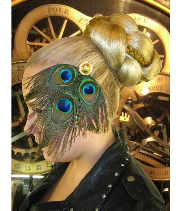 Peacock Feather Tribal Headpiece Gold