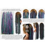 Clip-In Feather Dreadlocks, many colors