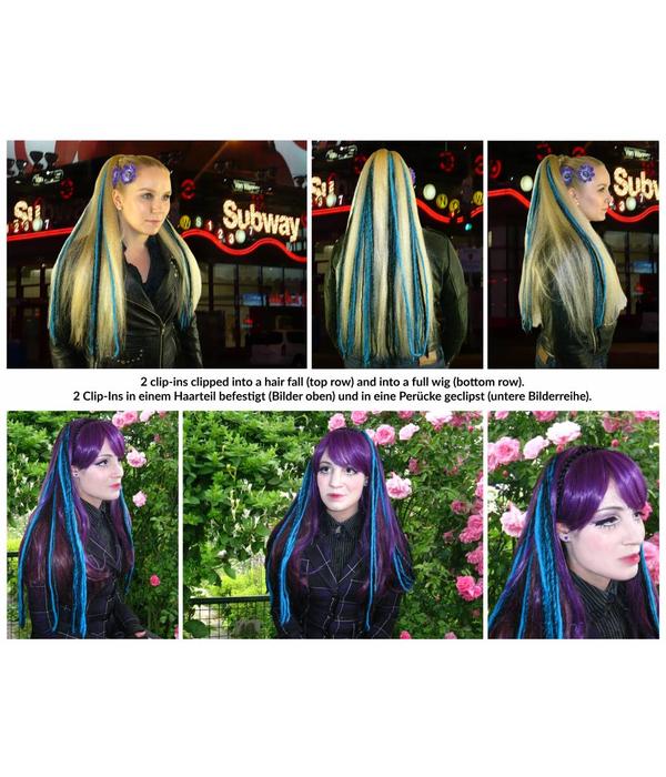 LAST Clip-In Dreads pink black or shades of purple