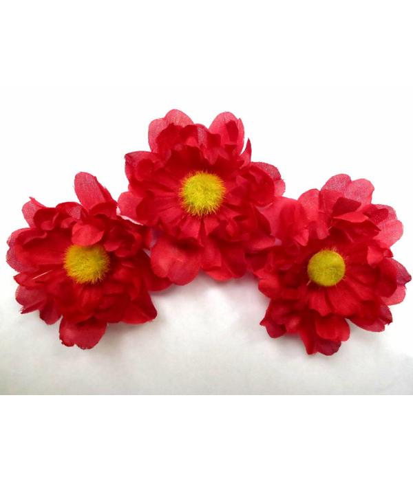 Red Daisy Hair Flowers