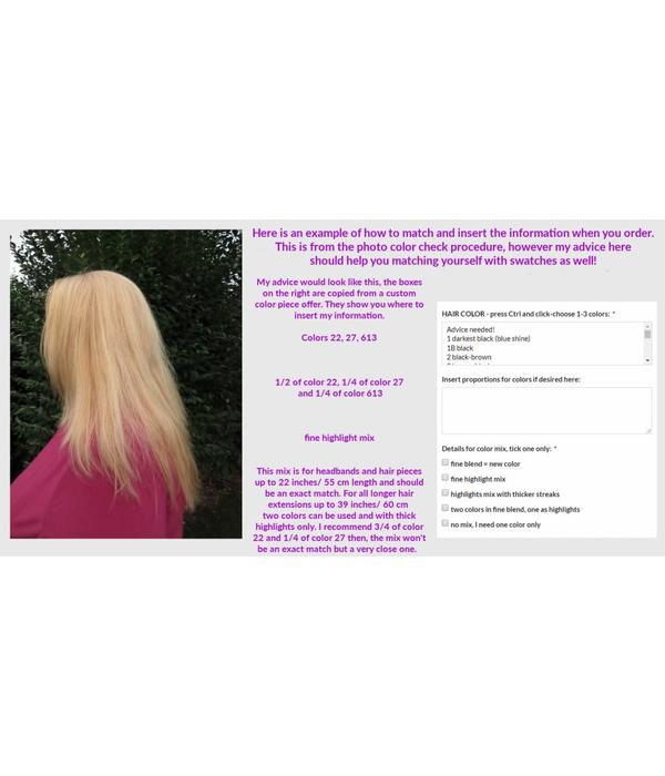 Color Swatches extra long hair, refunded on return