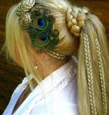 Boho Pfauenfeder Clip Haarteil