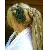 Boho Pfauenfeder Clip Haarteil