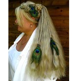 Boho Pfauenfeder Clip Haarteil