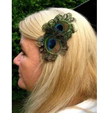 Pfauenfeder Schmetterling Haarclip, bronze
