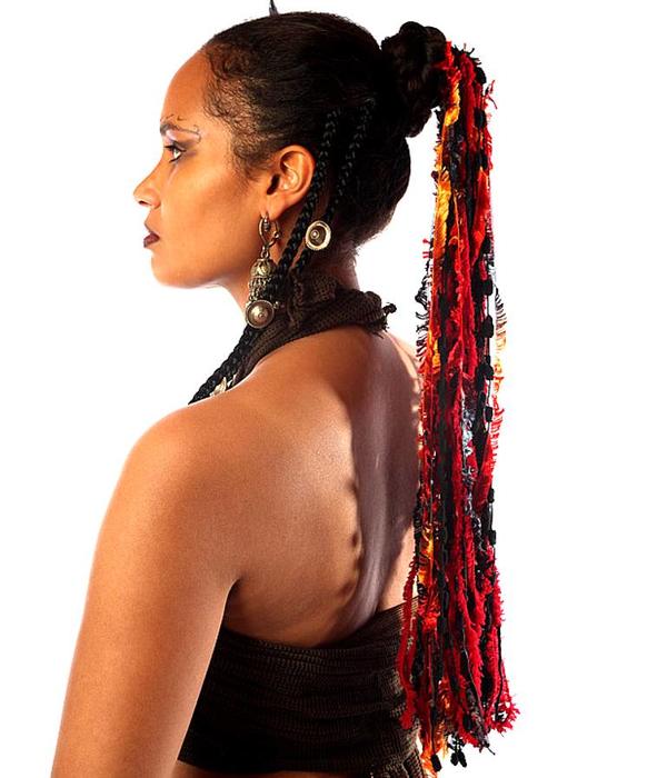 Fire Tribal Fusion Haarteil aus Bändern