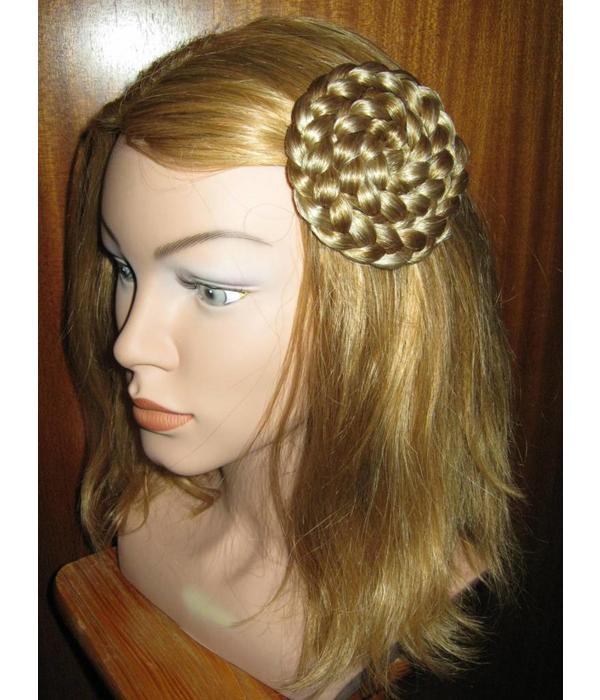 Hair Rosette, braided & twisted, large