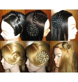 Hair Rosettes, braided & twisted, small