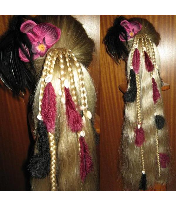 Gipsy Magician Hair Falls M feathers & cowries