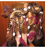 Hair fall pair Gipsy Magician M feathers & cowries