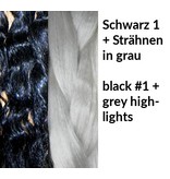 Goth Hair Fall M wild style - black white