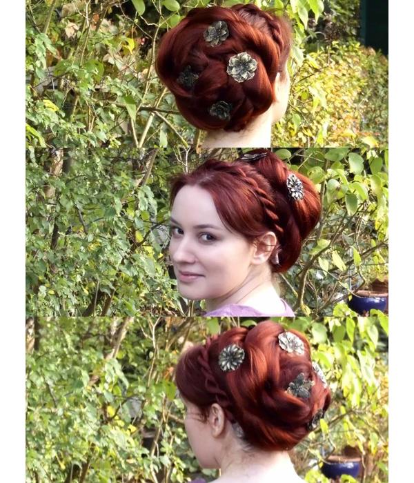 Bronze Hair Flowers, 1, 2, 3, 4, 5 or 6 pieces