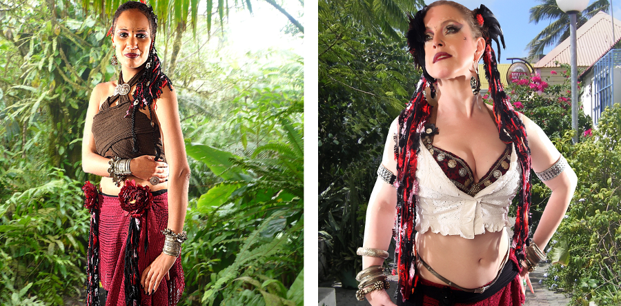 Red Passion Gürtel- & Haarclips für's Tribal Fusion Bauchtanz Kostüm