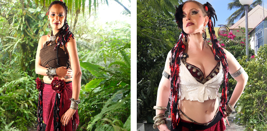 Tribal Fusion belly dance belt , bra and headdress by Apsara-Stock