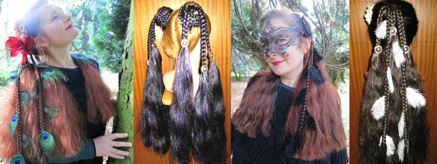 Gothic fantasy hair extensions - our special magician styles!