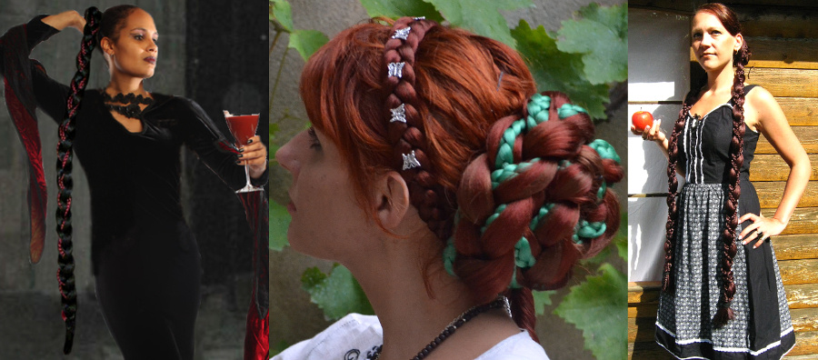 Gothic fantasy braids for Goth & Medieval hair stylings!