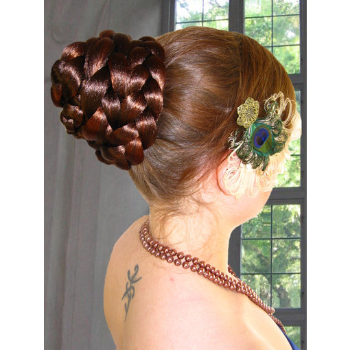 Braided Hair Bun S extra, crimped hair