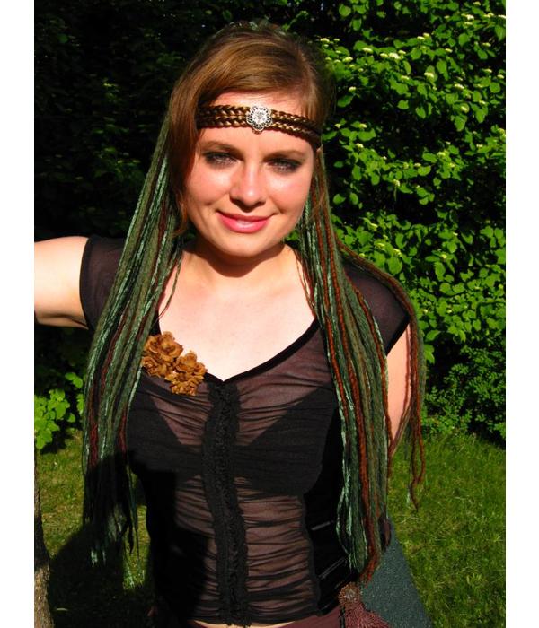 Dreadlocks Haarteil Waldlelfe Grun Braun Magic Tribal Hair