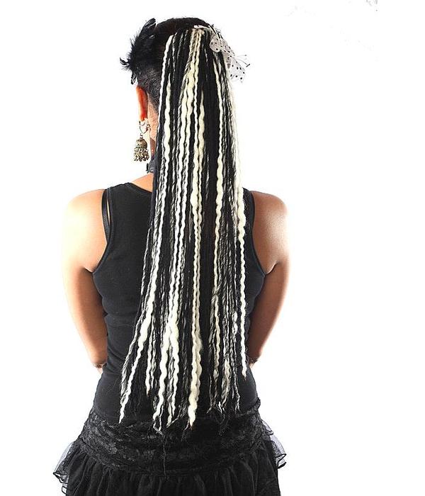 Gothic Belly Dance Dread Falls Black White Magic Tribal