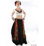 Belly Dance Belt & Hair Red Passion Gold (Peacock)