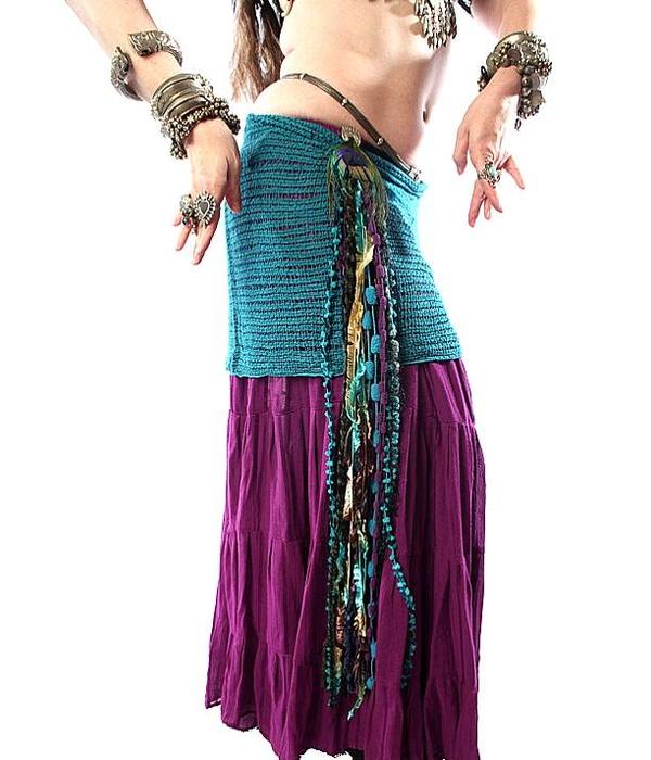 Long Bellydance belt with fringes gold - 16,90 €