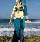 Blue Mermaid (peacock) belly dance yarn fall