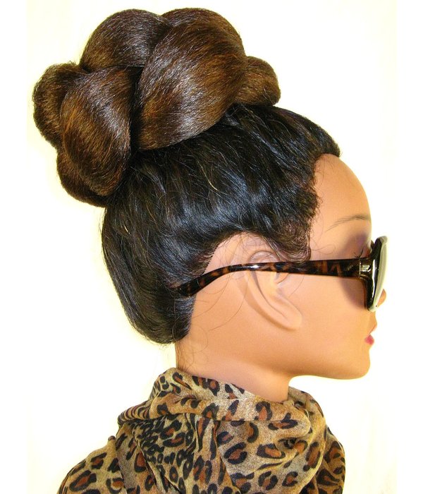 XL Afro Dutt Haarteil, geflochten & gedreht