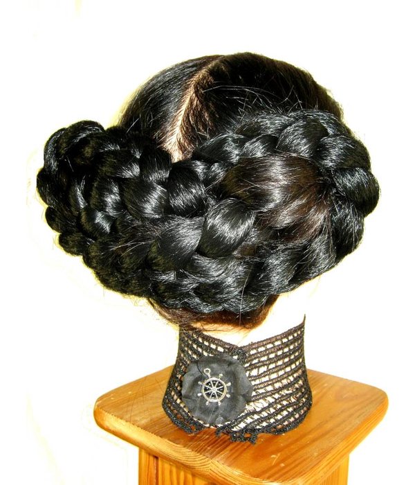 Braided Bun with Braid Down, short variant